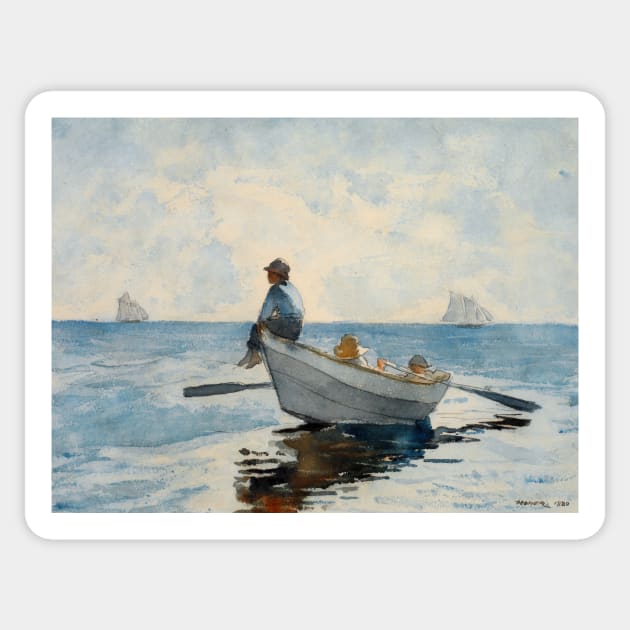 Boys in a Dory by Winslow Homer Sticker by Classic Art Stall